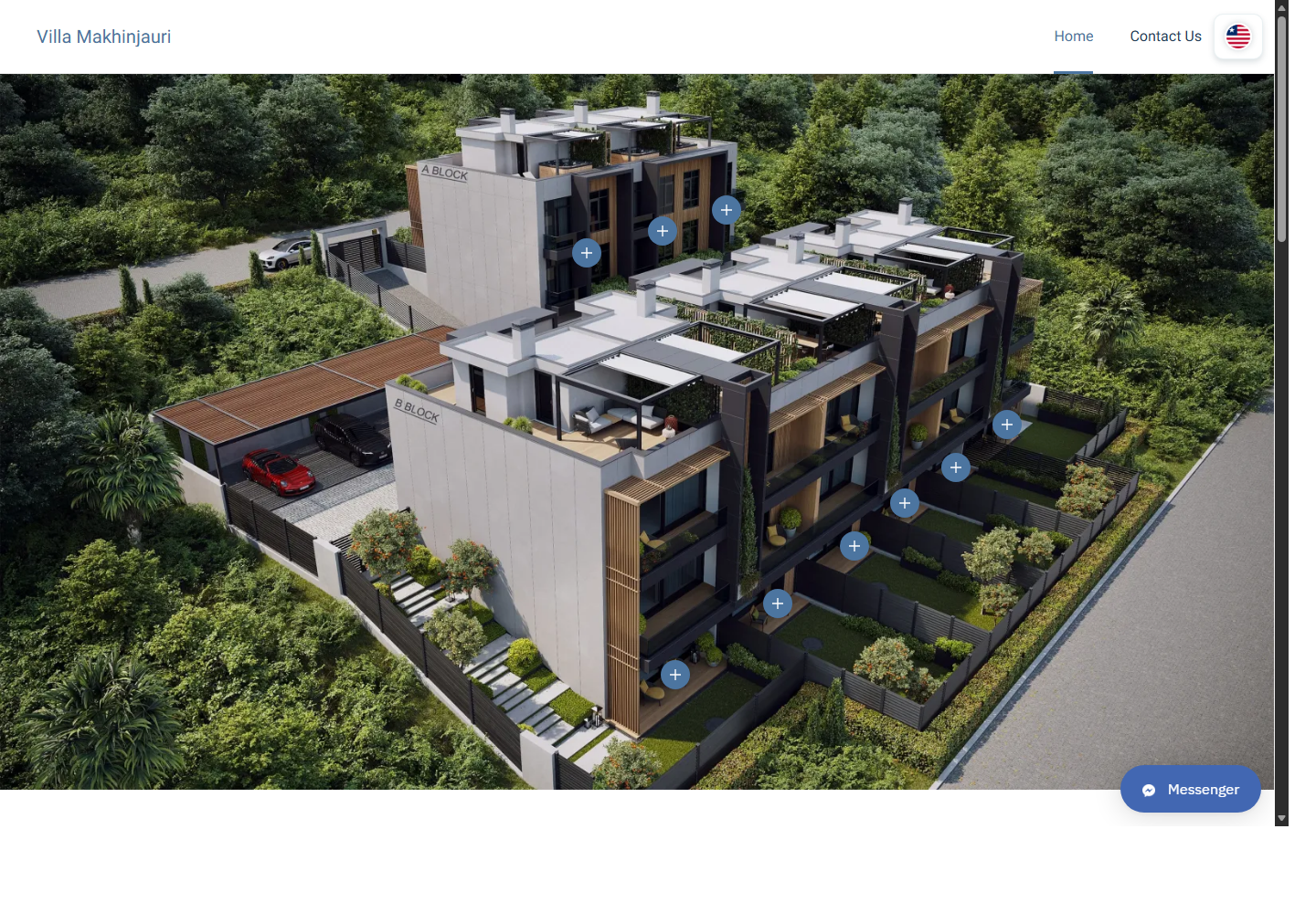 Villa website screenshot